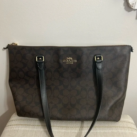 Coach Brown Shoulder Bag with Signature Monogram - Picture 3 of 11